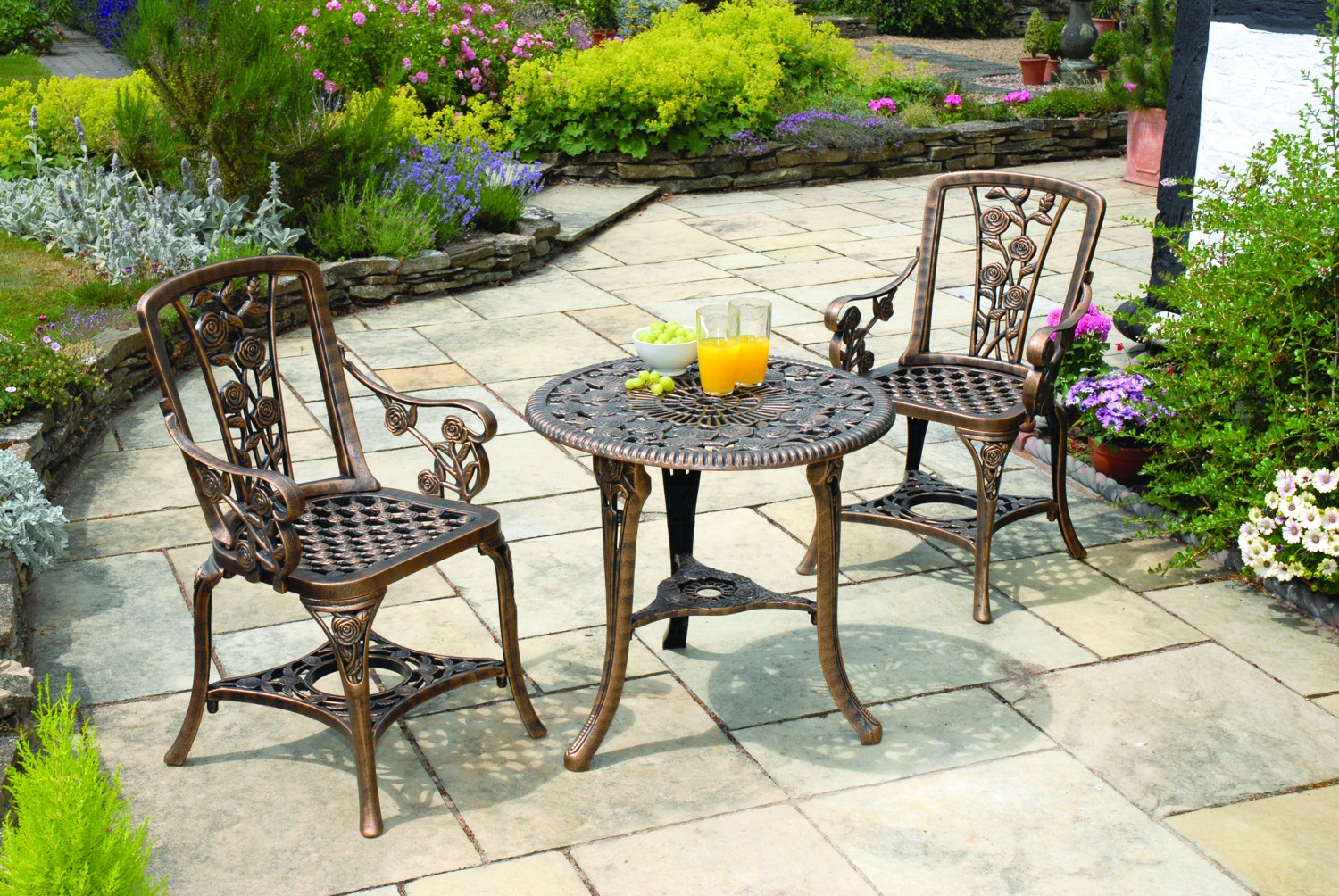 Greenhusrt 3 pc Rose Arm Chair Patio Set Bronze Barnardo s